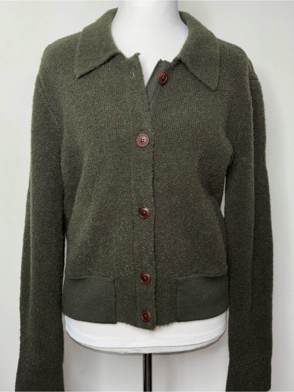 NWT Banana Republic Women’s Heritage Bomber Sweater Jacket Wool Blend Boucle M